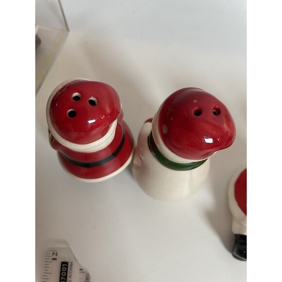Christmas Salt and Pepper Shakers Lot, Santa Snowman, 2 Sets Vintage Rare - Picture 14 of 14